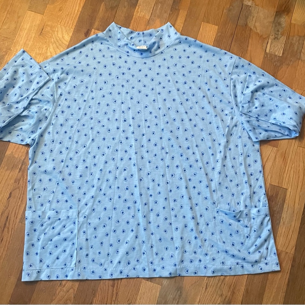 Society Light Blue Short-Sleeve Shirt with Navy Dot Print